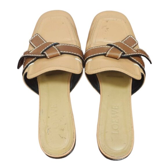 Loewe GATE FLAT MULES, Low Heel Leather Warm Desert Women's Ital EU 38/7.5 US - Picture 6 of 13